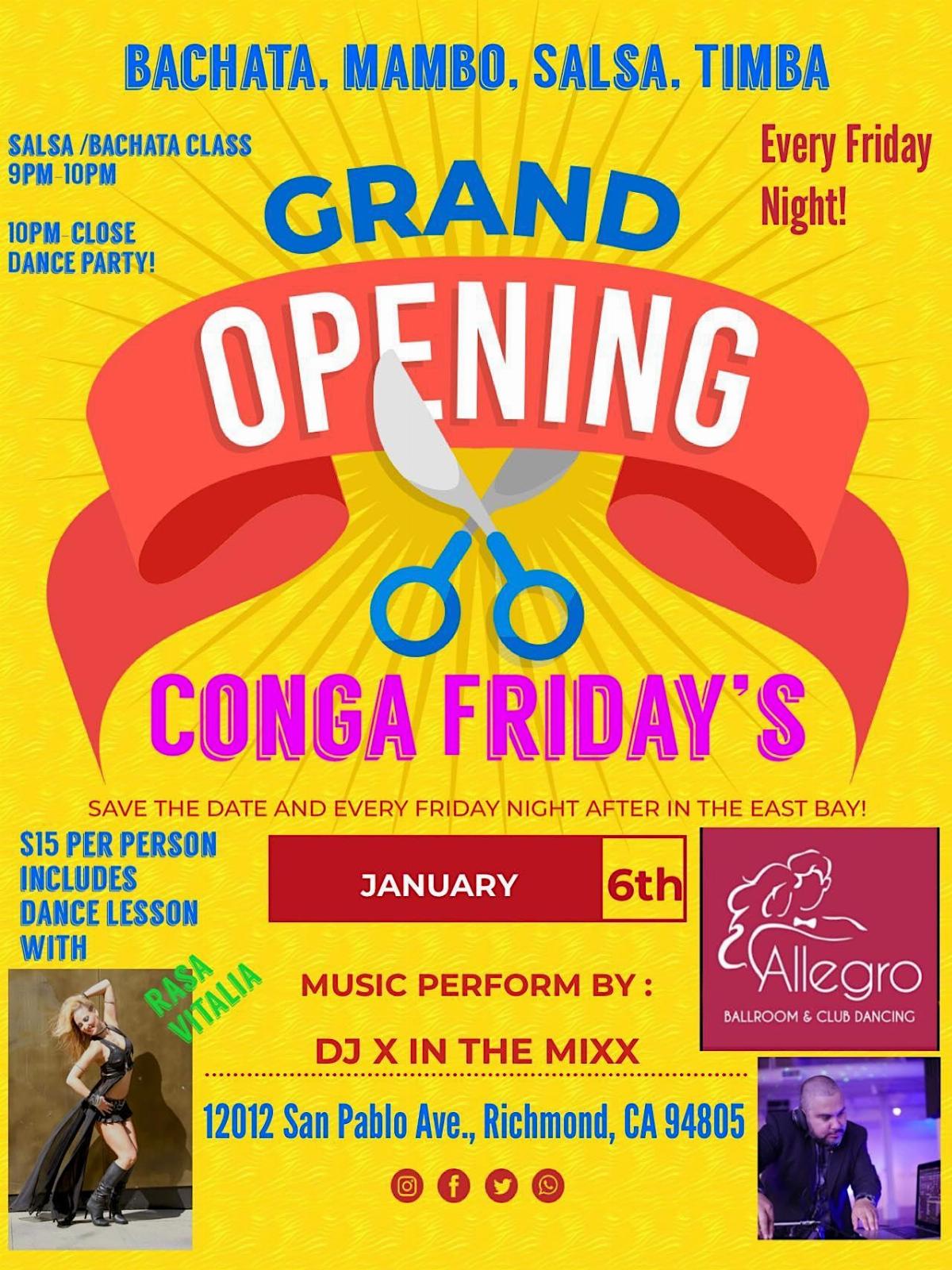 Conga Fridays: Salsa, Bachata, Mambo, and Timba Dancing!